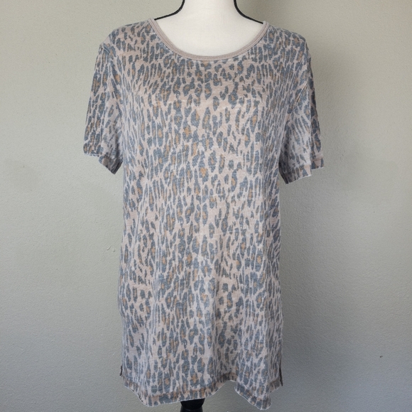 Free People Leopard Tourist Shortsleece Tee - Picture 2 of 8